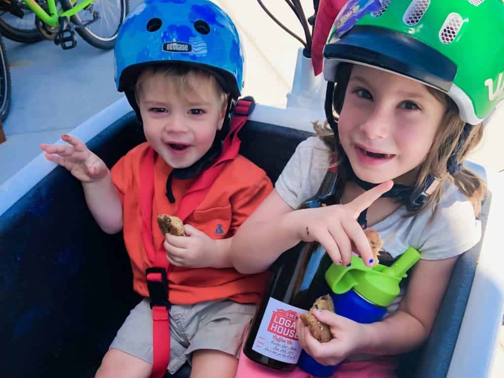 Kids in cargo bike