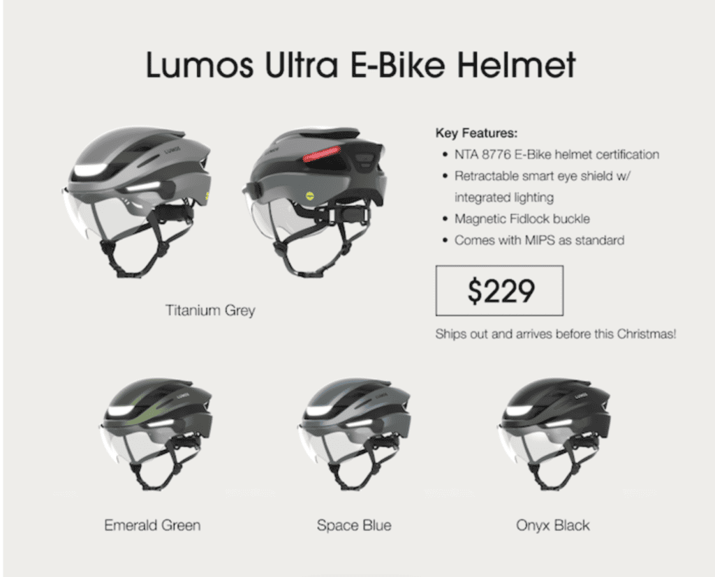 Lumos Ultra E-Bike Helmet on Kickstarter