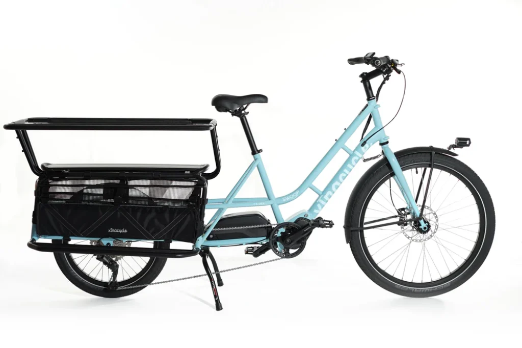 xtracycle swoop with hooptie long tail cargo bike